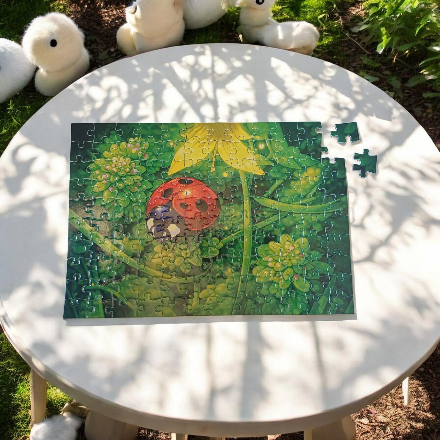 Puzzle 120 pièces - coccinelle - L’invitée à pois