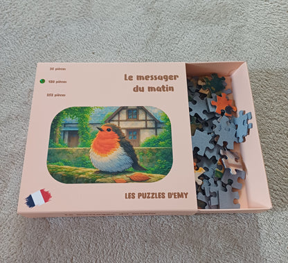 Boite puzzle pour enfants.  Finition soft touch . Fabrication française