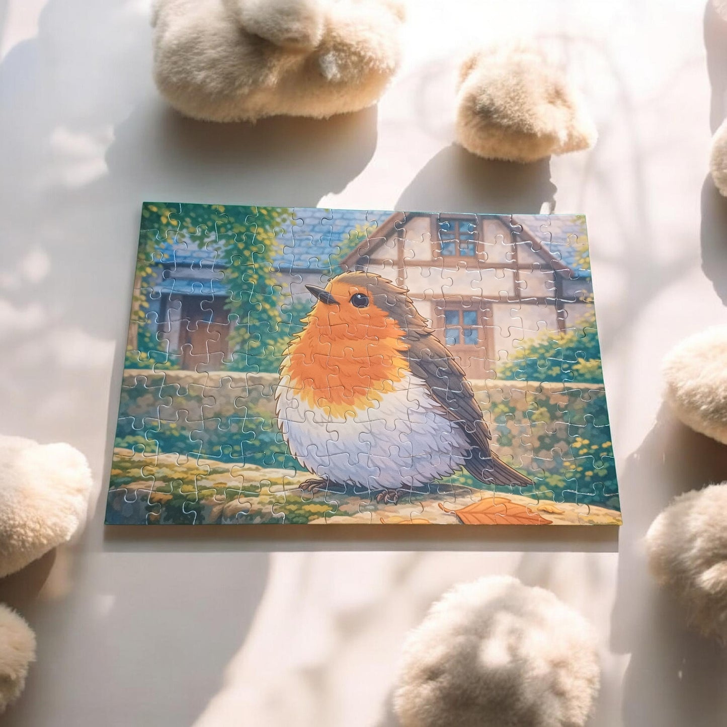 Le Messager du Matin – Puzzle 120 pièces - rouge-gorge
