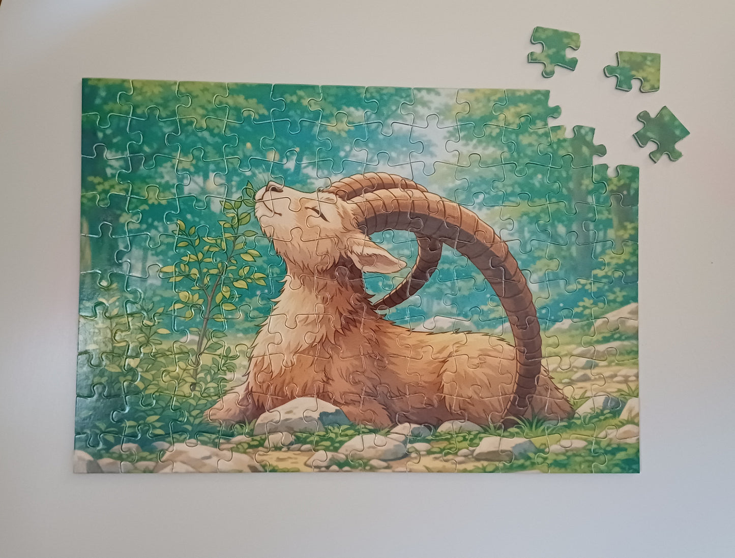 Puzzle 120 pieces.  Pour enfants. Bouquetin. Activité sans écran