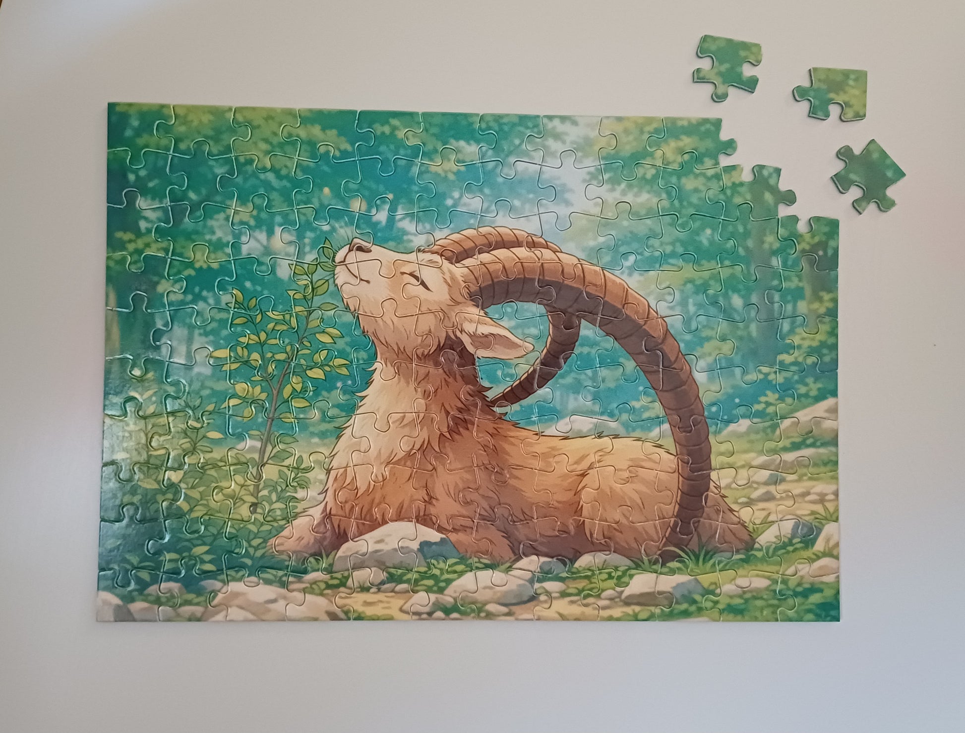 Puzzle 120 pieces.  Pour enfants. Bouquetin. Activité sans écran