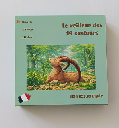 Puzzle pour enfants - BOUQUETIN - Le veilleur des 14 contours