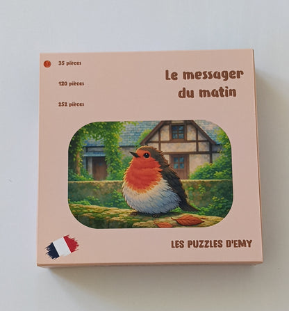Puzzle pour enfants - ROUGE-GORGE - Le messager du matin