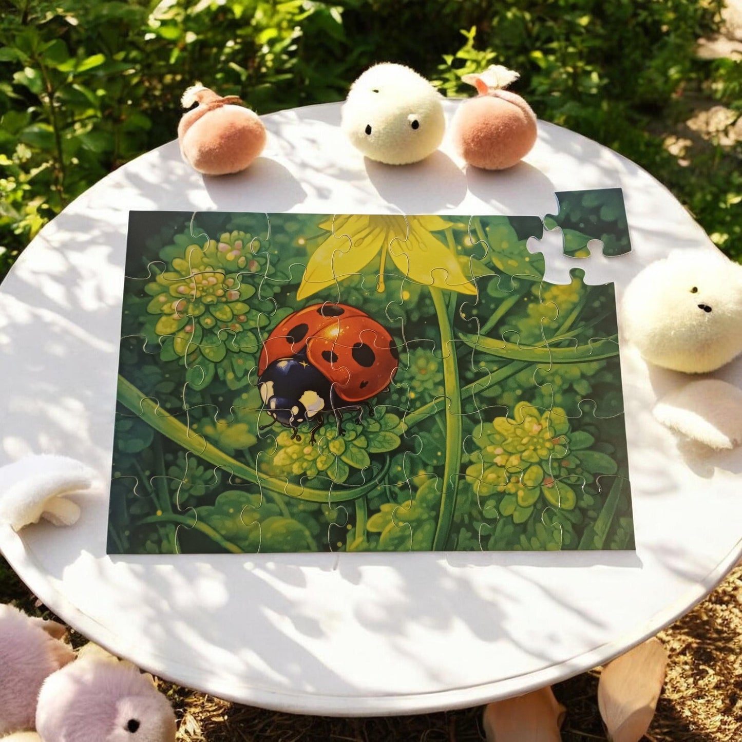 Puzzle 35 pièces - coccinelle - L’invitée à pois